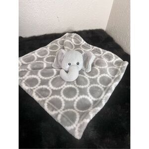 HB Elephant Gray with White Circles Lovey Security Blanket Plush Toy 14"